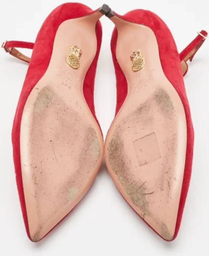 Aquazzura Pre-owned Suede heels Red Dames