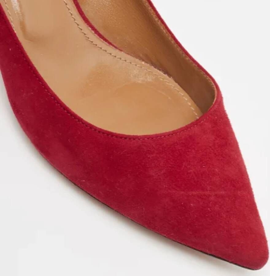 Aquazzura Pre-owned Suede heels Red Dames