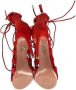 Aquazzura Pre-owned Suede heels Red Dames - Thumbnail 4