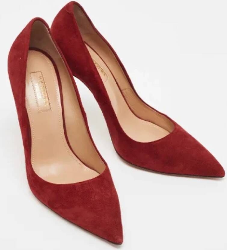 Aquazzura Pre-owned Suede heels Red Dames