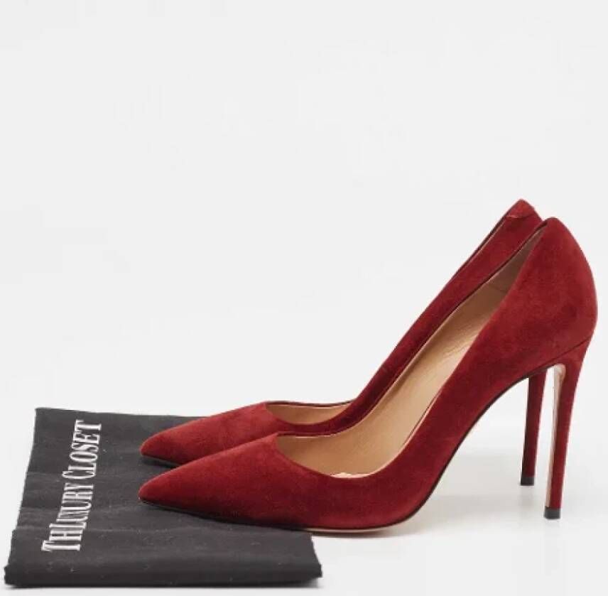 Aquazzura Pre-owned Suede heels Red Dames