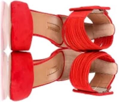 Aquazzura Pre-owned Suede heels Red Dames