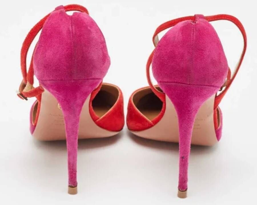 Aquazzura Pre-owned Suede heels Red Dames