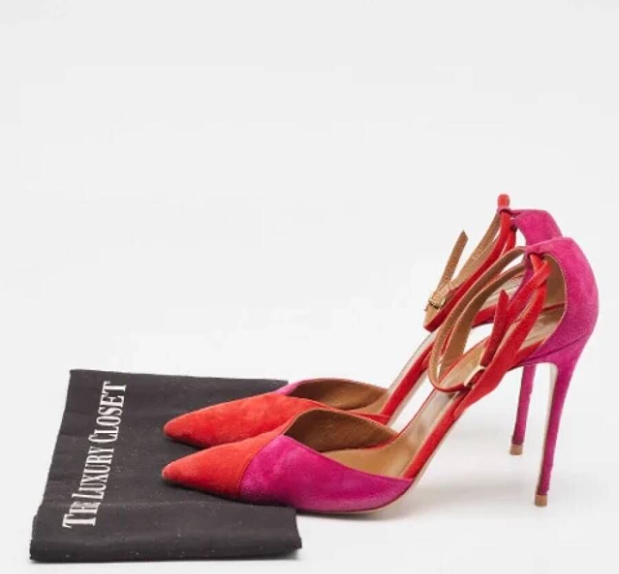 Aquazzura Pre-owned Suede heels Red Dames