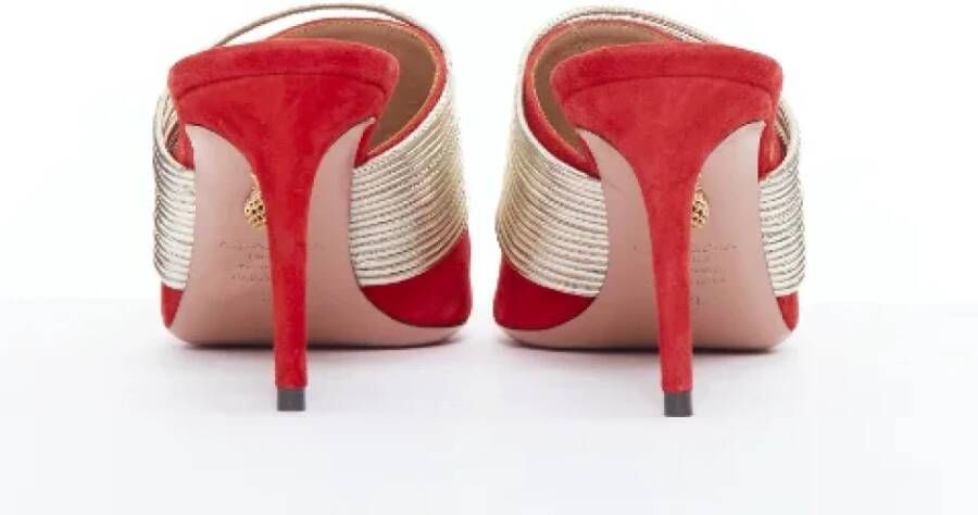 Aquazzura Pre-owned Suede heels Red Dames