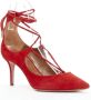 Aquazzura Pre-owned Suede heels Red Dames - Thumbnail 2