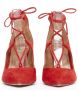 Aquazzura Pre-owned Suede heels Red Dames - Thumbnail 3