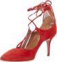 Aquazzura Pre-owned Suede heels Red Dames - Thumbnail 4