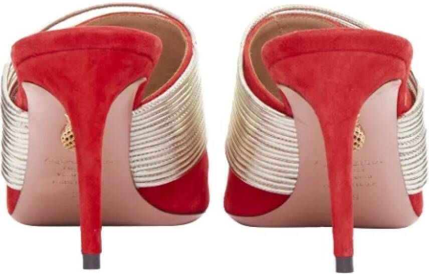 Aquazzura Pre-owned Suede heels Red Dames