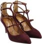 Aquazzura Pre-owned Suede heels Red Dames - Thumbnail 3