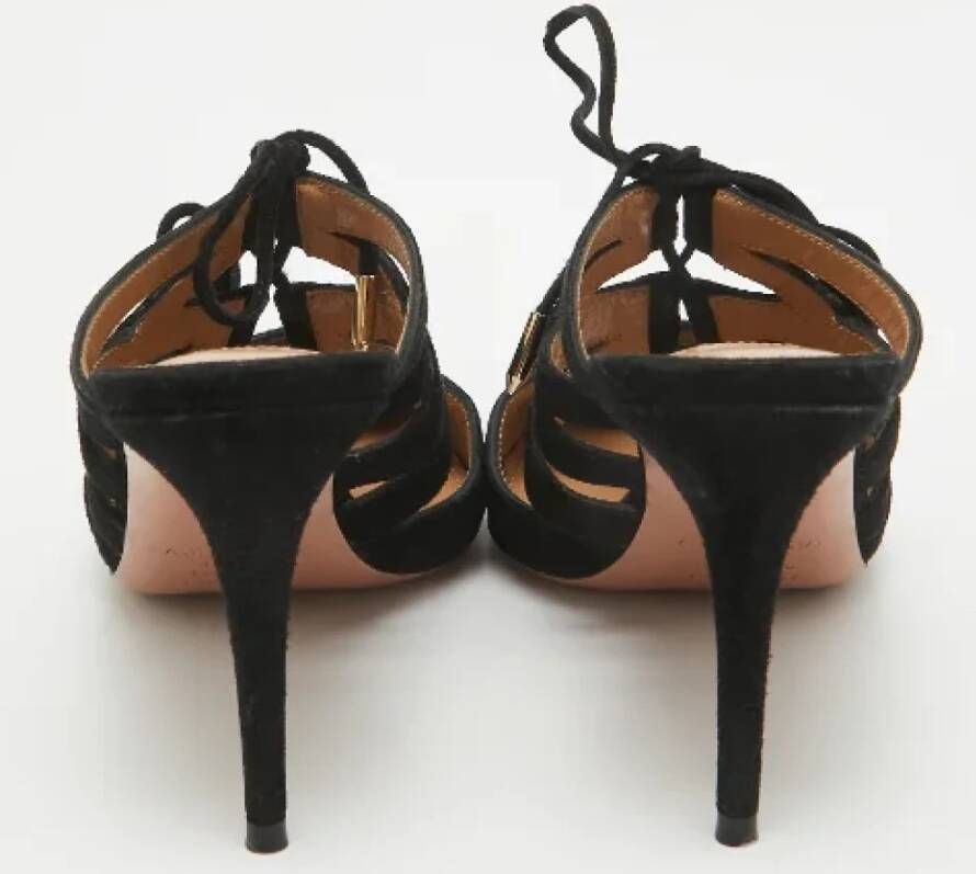 Aquazzura Pre-owned Suede mules Black Dames