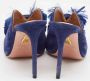 Aquazzura Pre-owned Suede mules Blue Dames - Thumbnail 4