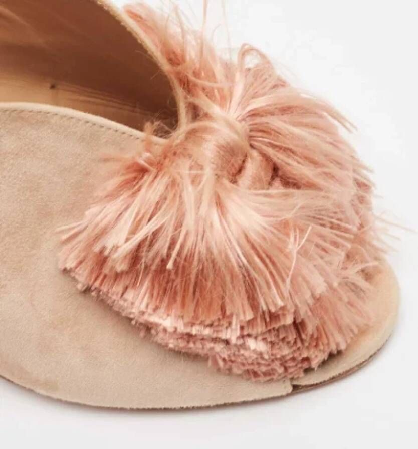 Aquazzura Pre-owned Suede mules Pink Dames