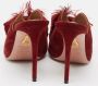 Aquazzura Pre-owned Suede mules Red Dames - Thumbnail 4