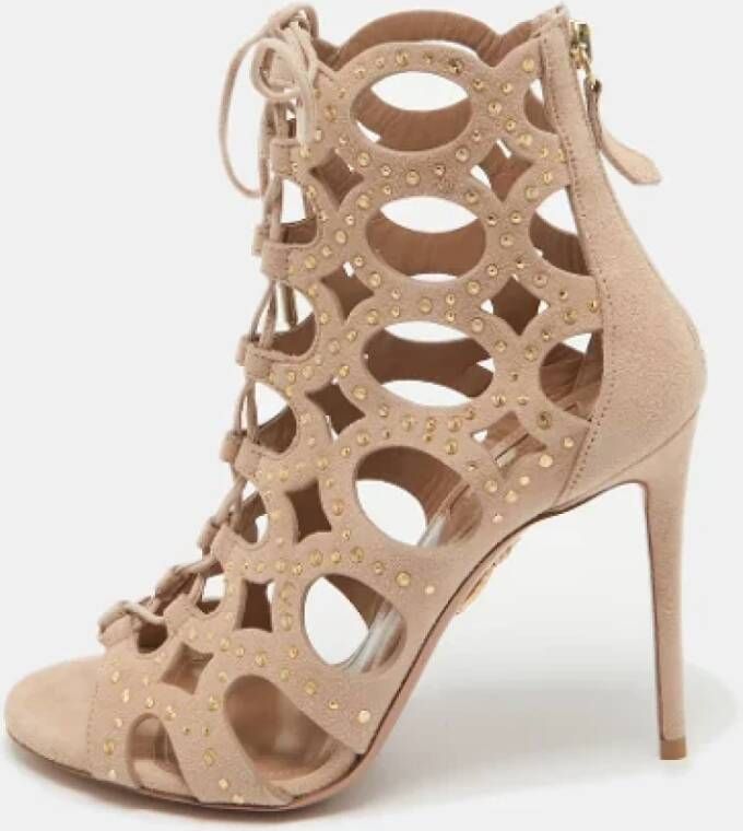 Aquazzura Pre-owned Suede sandals Beige Dames