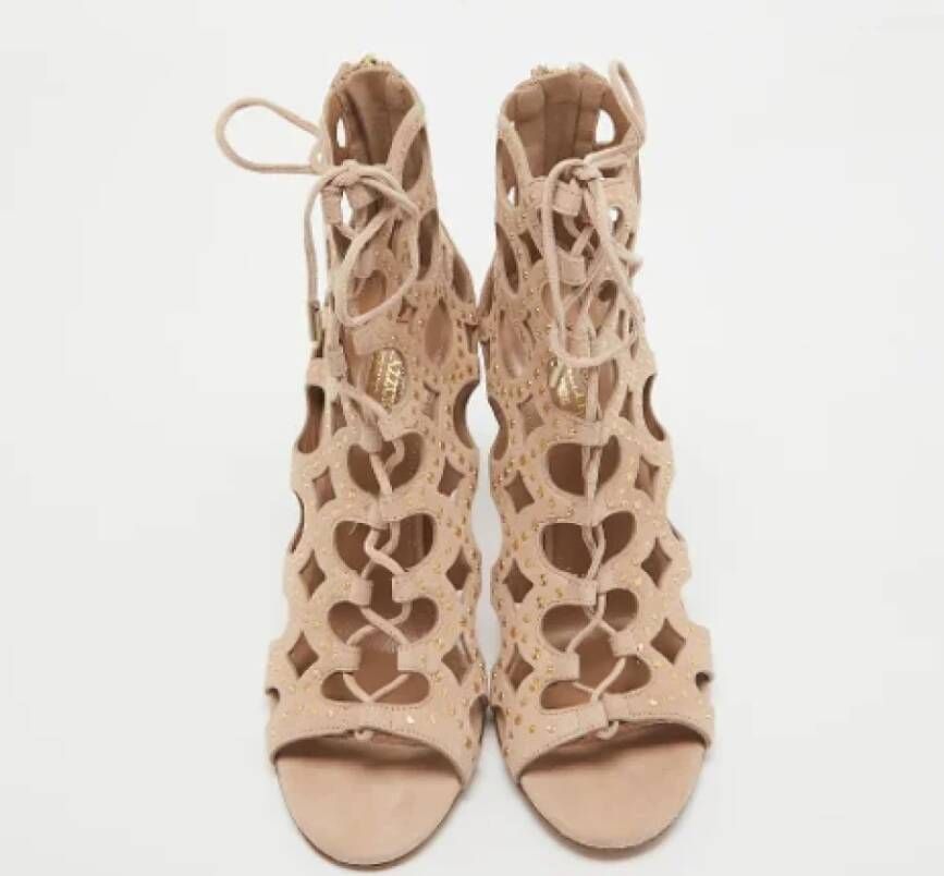 Aquazzura Pre-owned Suede sandals Beige Dames