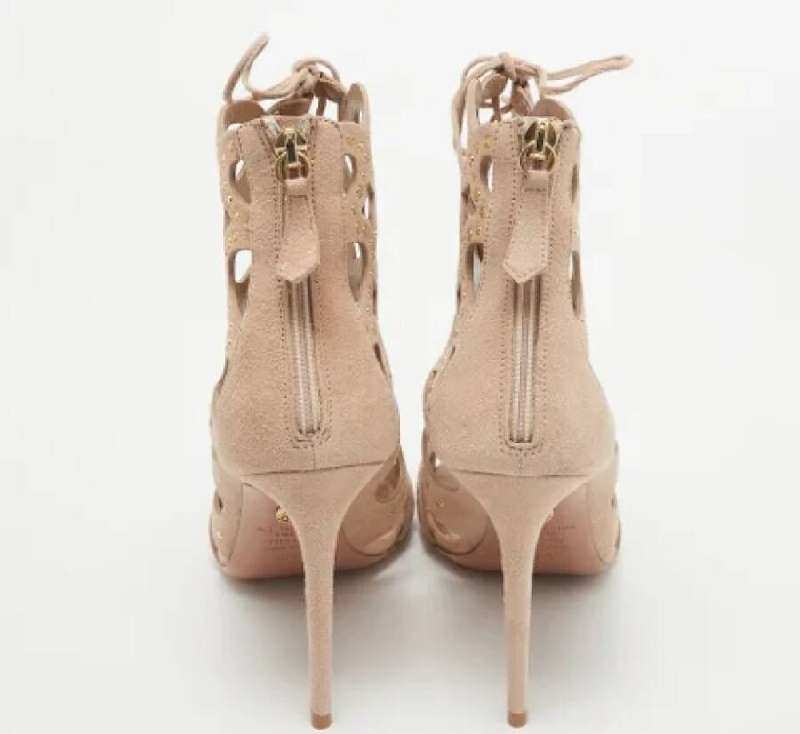 Aquazzura Pre-owned Suede sandals Beige Dames