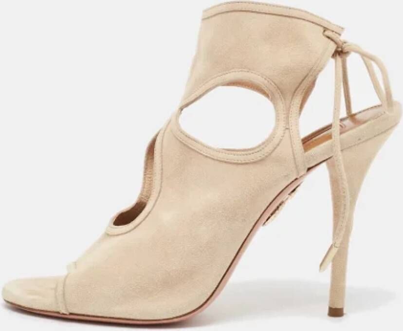 Aquazzura Pre-owned Suede sandals Beige Dames