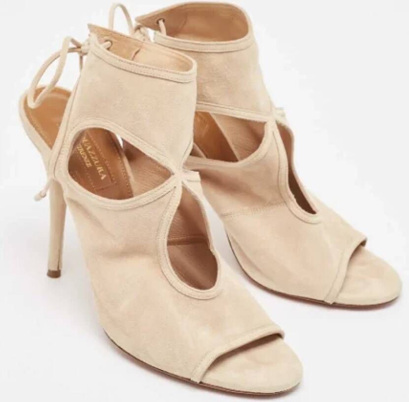 Aquazzura Pre-owned Suede sandals Beige Dames