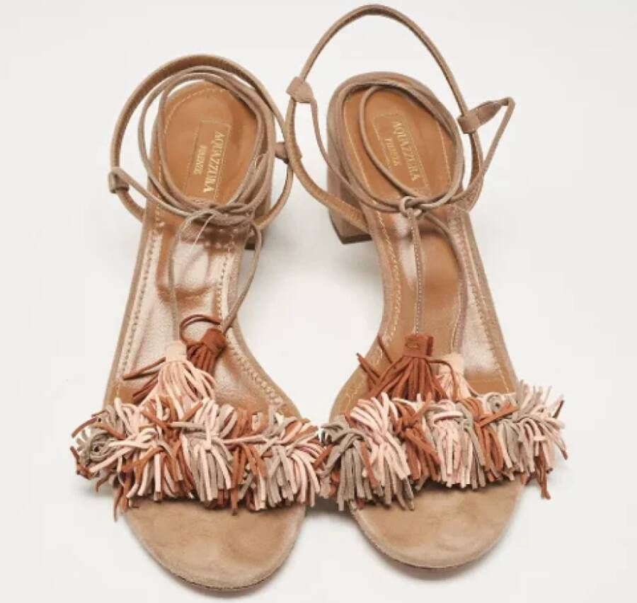 Aquazzura Pre-owned Suede sandals Beige Dames