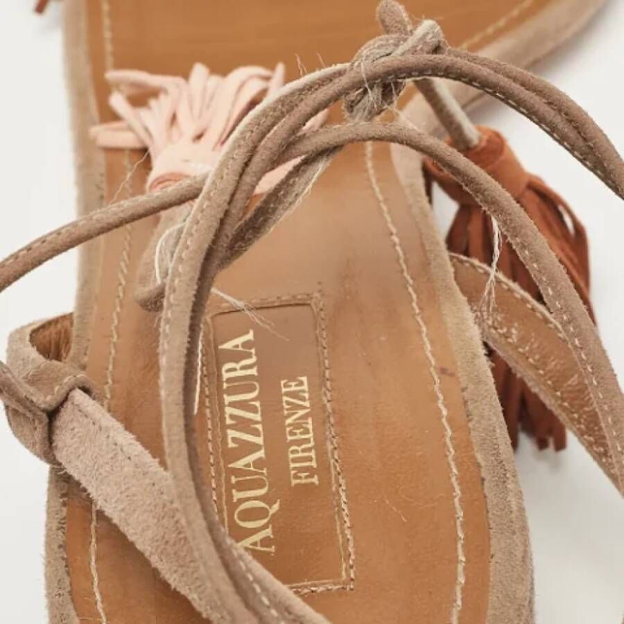 Aquazzura Pre-owned Suede sandals Beige Dames