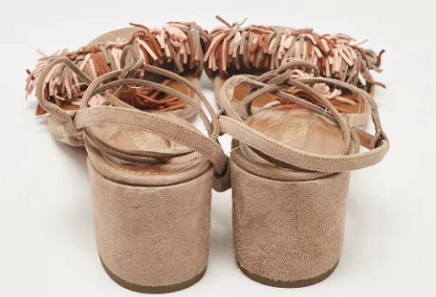 Aquazzura Pre-owned Suede sandals Beige Dames