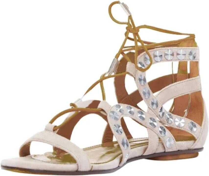 Aquazzura Pre-owned Suede sandals Beige Dames