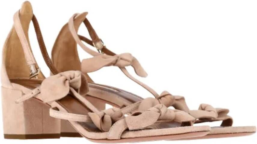 Aquazzura Pre-owned Suede sandals Beige Dames