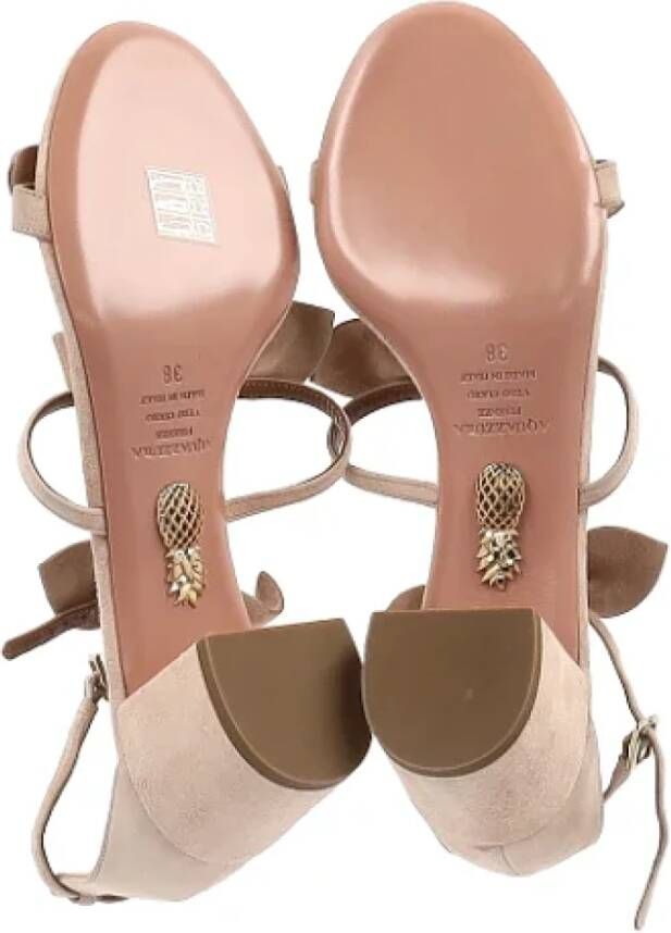 Aquazzura Pre-owned Suede sandals Beige Dames