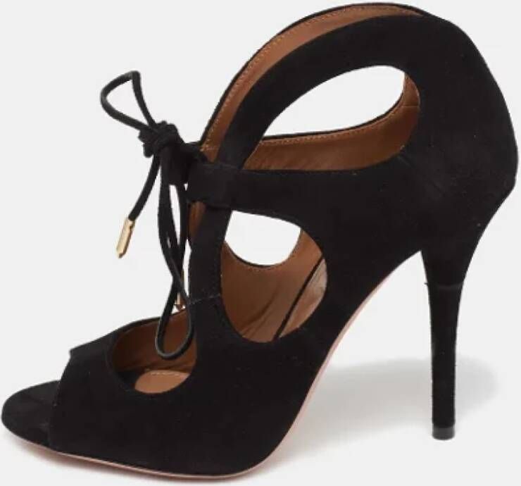 Aquazzura Pre-owned Suede sandals Black Dames