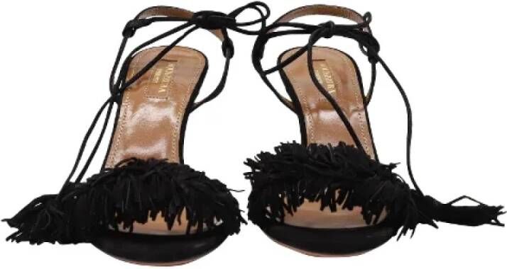 Aquazzura Pre-owned Suede sandals Black Dames