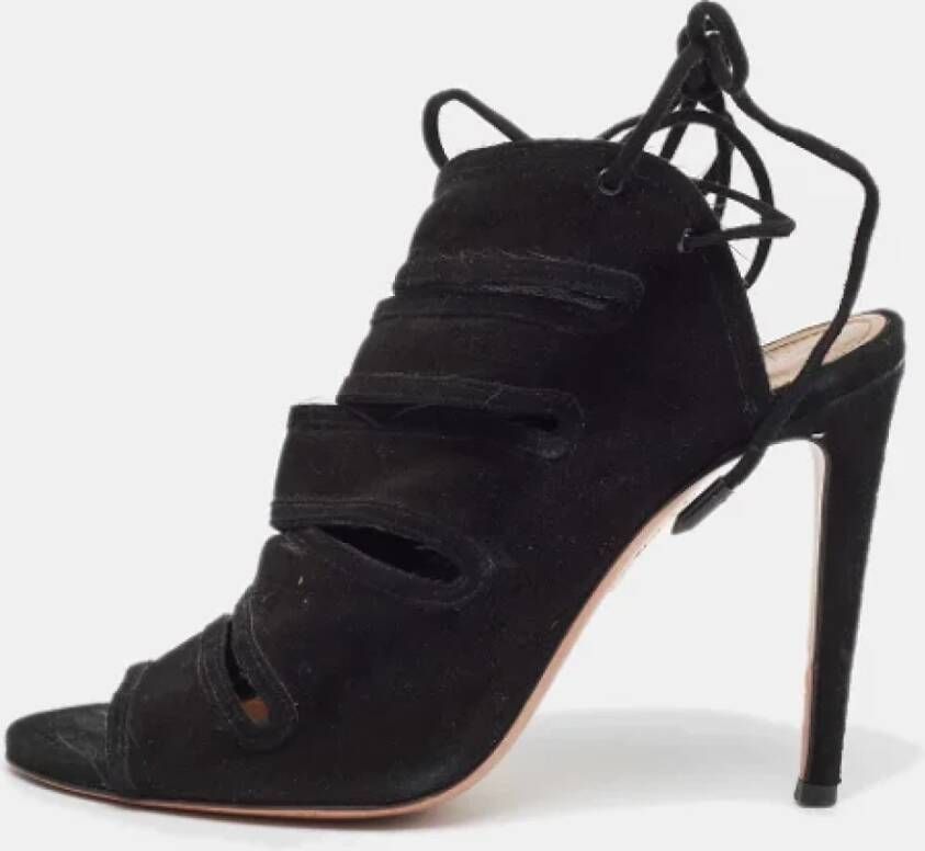 Aquazzura Pre-owned Suede sandals Black Dames