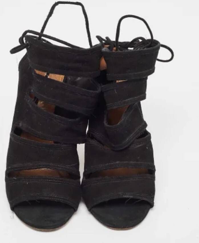 Aquazzura Pre-owned Suede sandals Black Dames