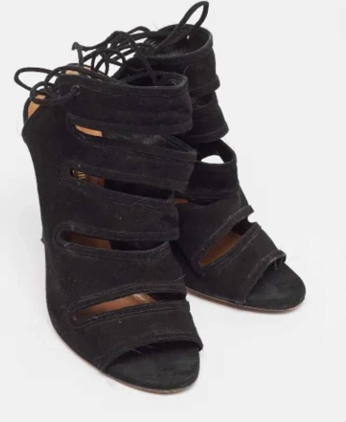 Aquazzura Pre-owned Suede sandals Black Dames