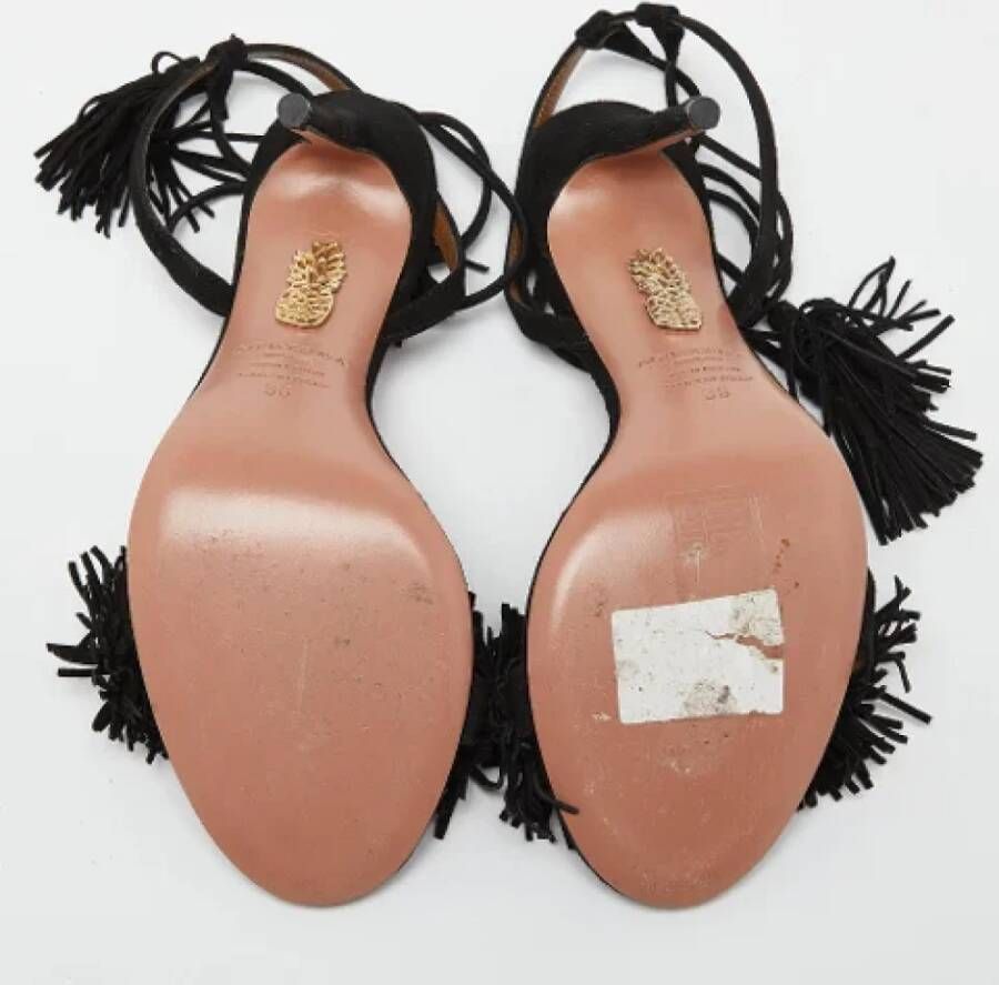 Aquazzura Pre-owned Suede sandals Black Dames