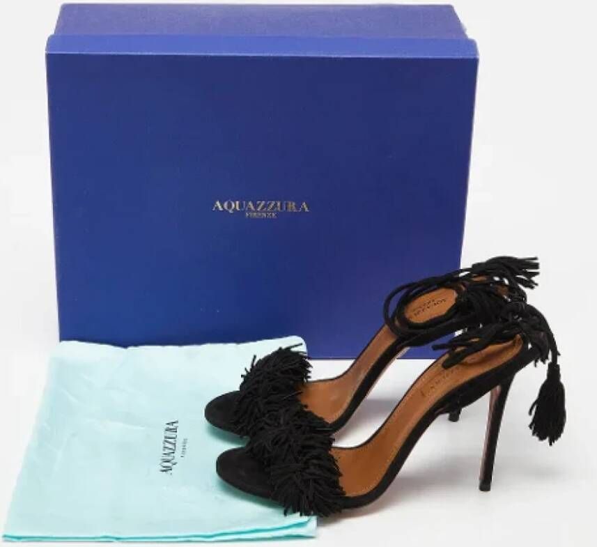 Aquazzura Pre-owned Suede sandals Black Dames