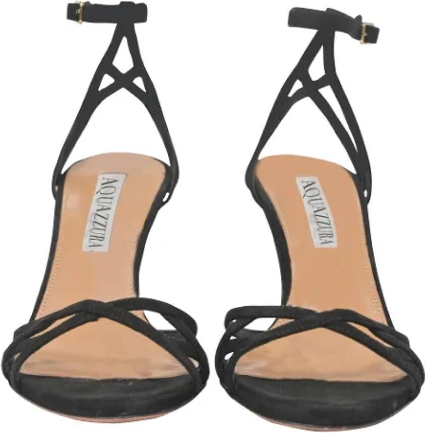 Aquazzura Pre-owned Suede sandals Black Dames