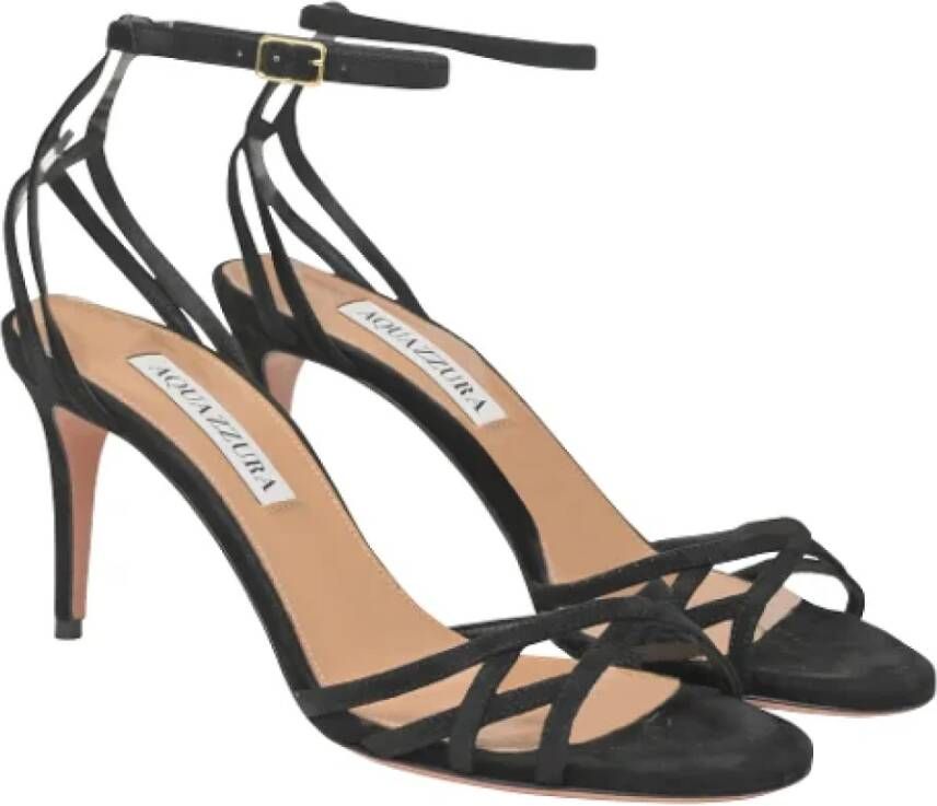 Aquazzura Pre-owned Suede sandals Black Dames