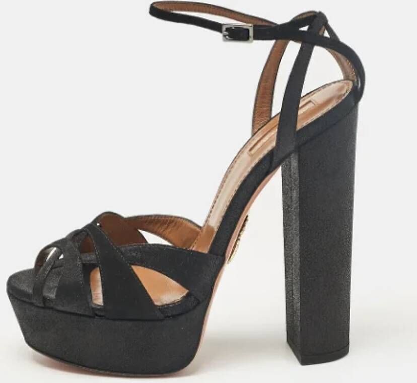 Aquazzura Pre-owned Suede sandals Black Dames