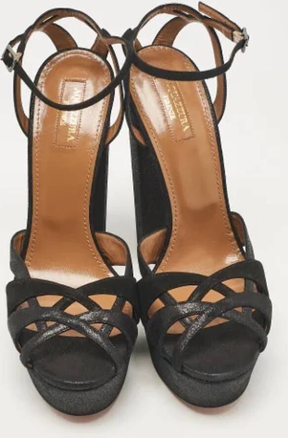 Aquazzura Pre-owned Suede sandals Black Dames