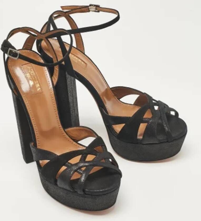 Aquazzura Pre-owned Suede sandals Black Dames