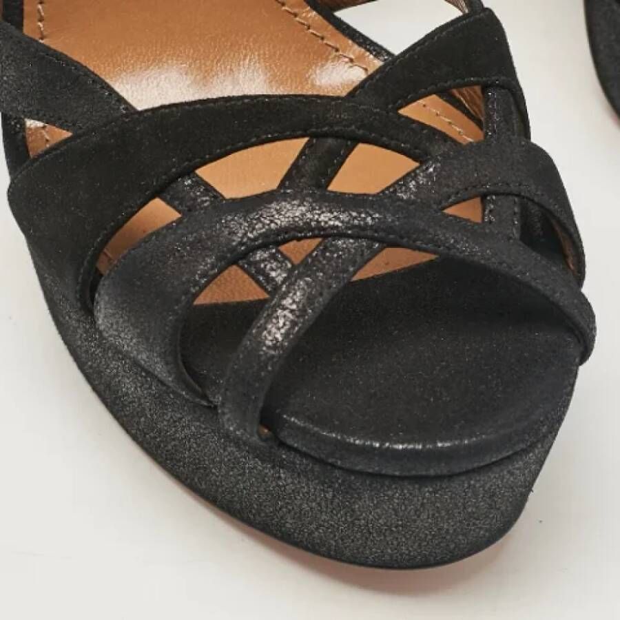 Aquazzura Pre-owned Suede sandals Black Dames