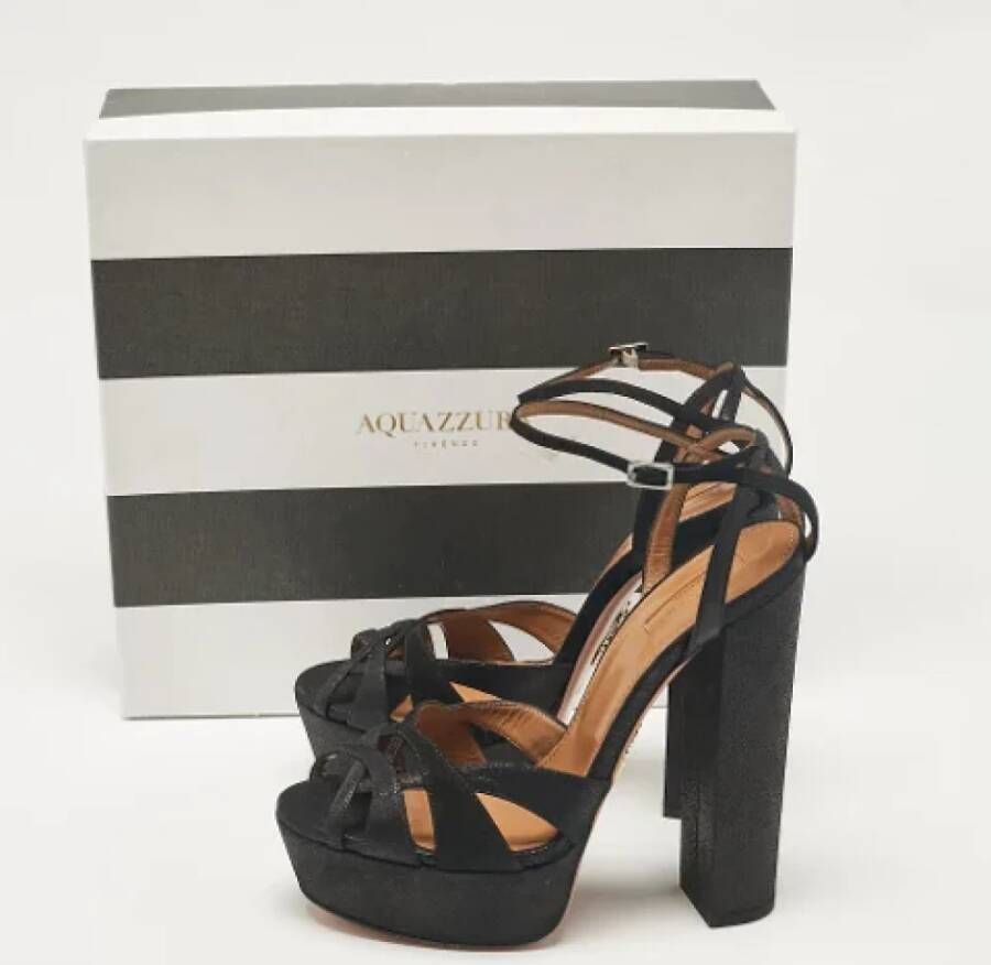 Aquazzura Pre-owned Suede sandals Black Dames