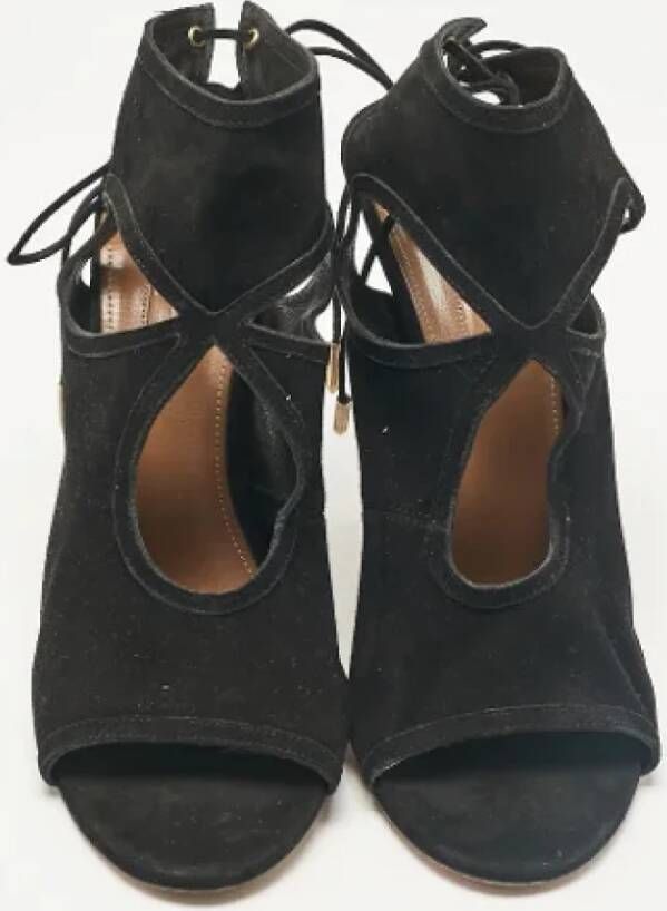 Aquazzura Pre-owned Suede sandals Black Dames