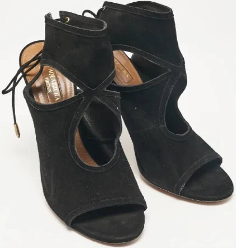 Aquazzura Pre-owned Suede sandals Black Dames