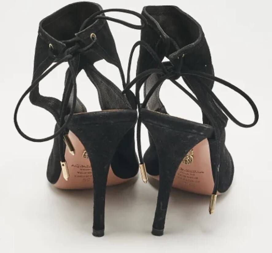 Aquazzura Pre-owned Suede sandals Black Dames