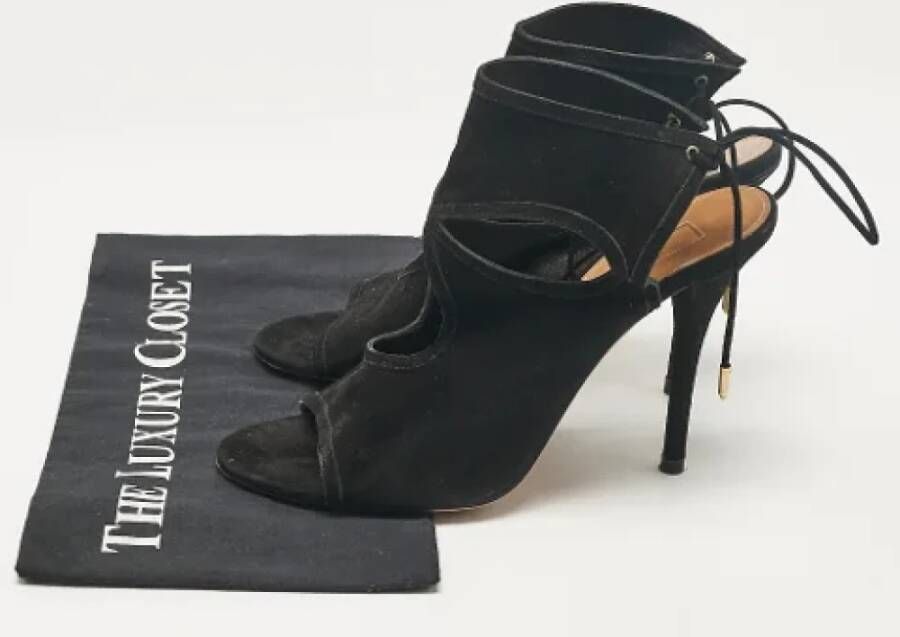 Aquazzura Pre-owned Suede sandals Black Dames