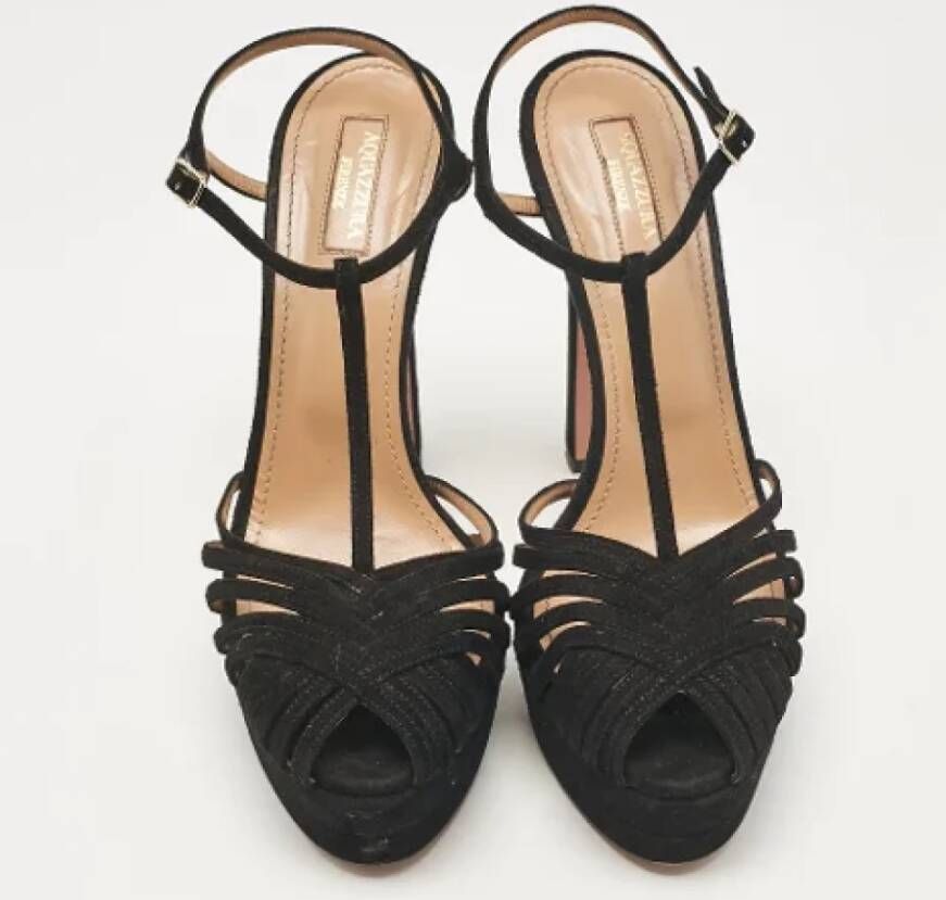 Aquazzura Pre-owned Suede sandals Black Dames