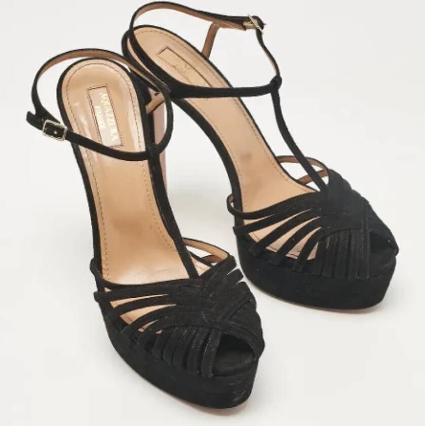 Aquazzura Pre-owned Suede sandals Black Dames