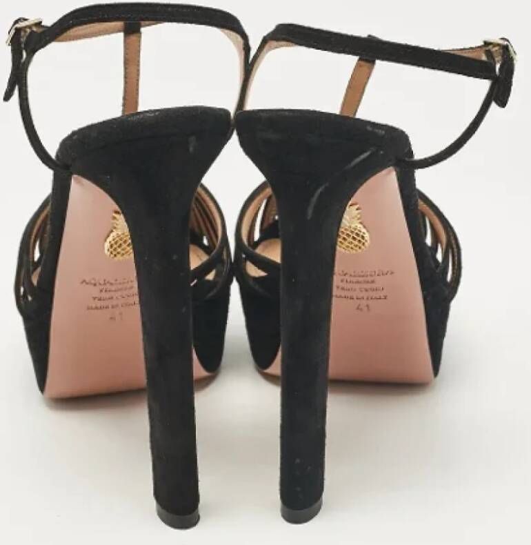 Aquazzura Pre-owned Suede sandals Black Dames